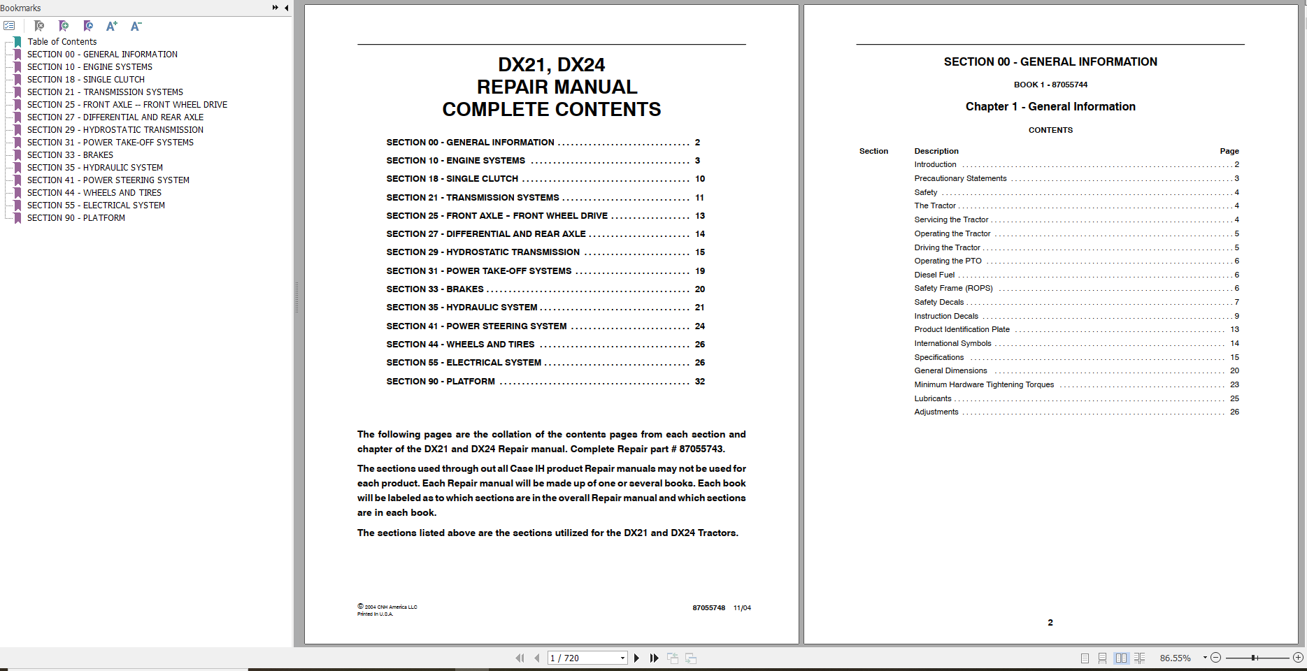 Case Tractor DX21 DX24 Repair Manual 3