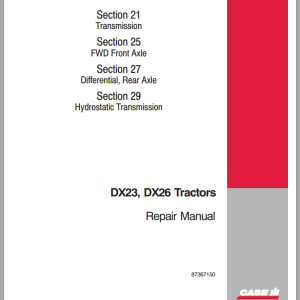 Case Tractor DX23 DX26 Repair Manual 1