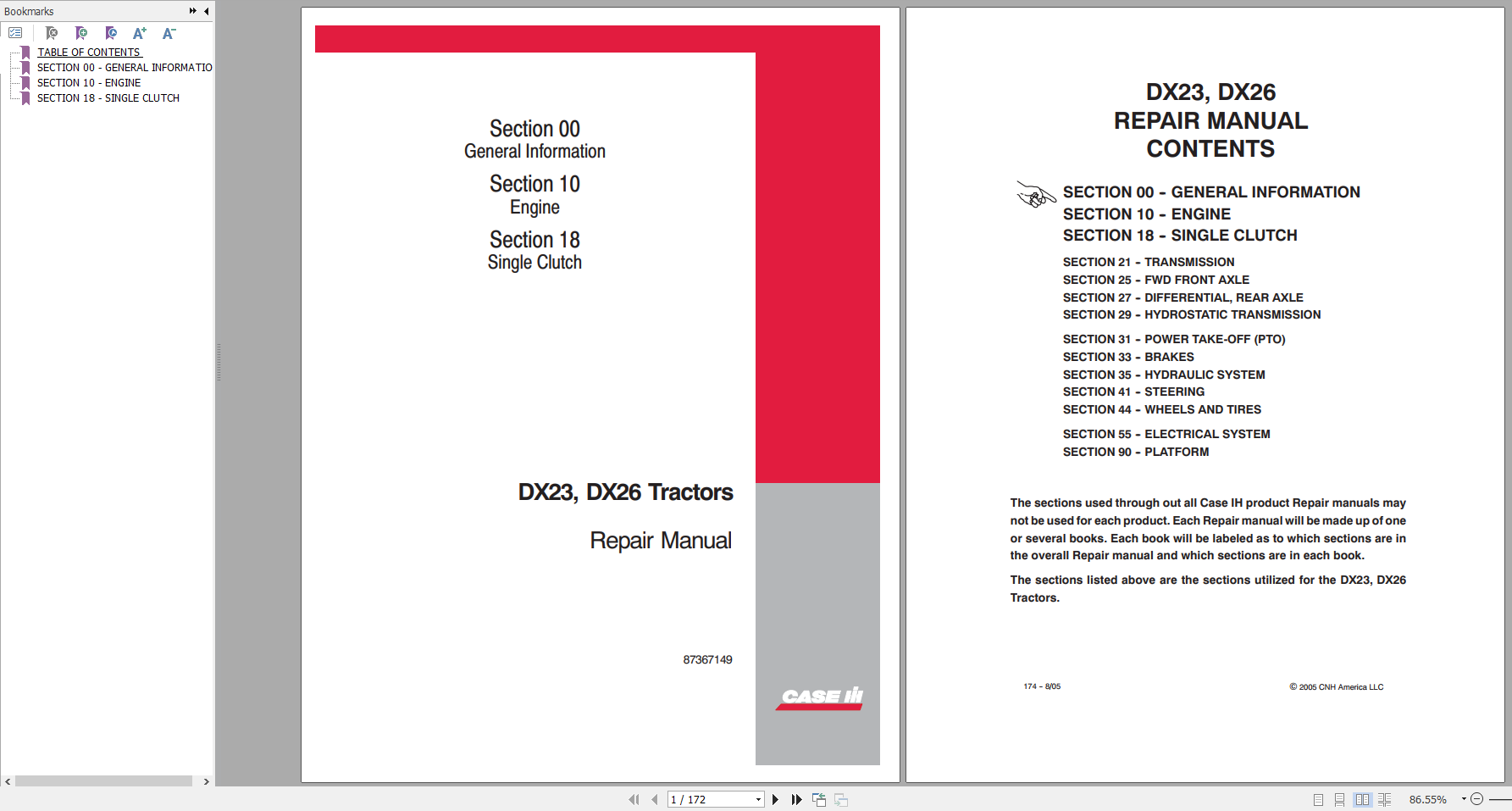 Case Tractor DX23 DX26 Repair Manual 3