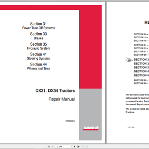 Case Tractor DX31 DX34 Repair Manual 2