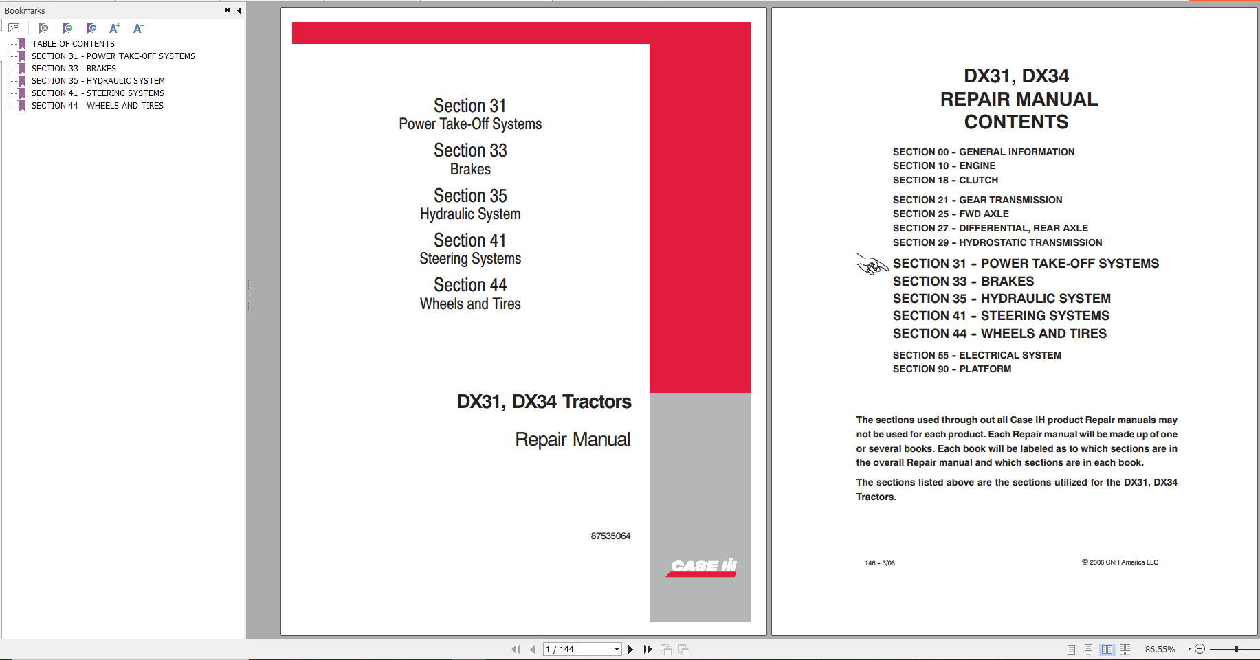 Case Tractor DX31 DX34 Repair Manual 2
