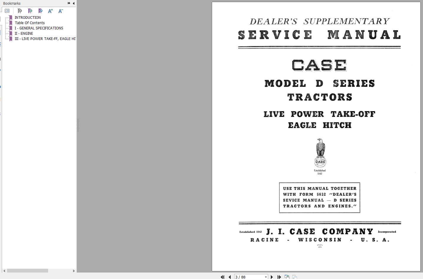 Case Tractor D Series PTO Service Manual5652 2