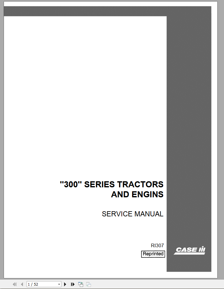 Case Tractor Engine 300 Series Service ManualRI307 1