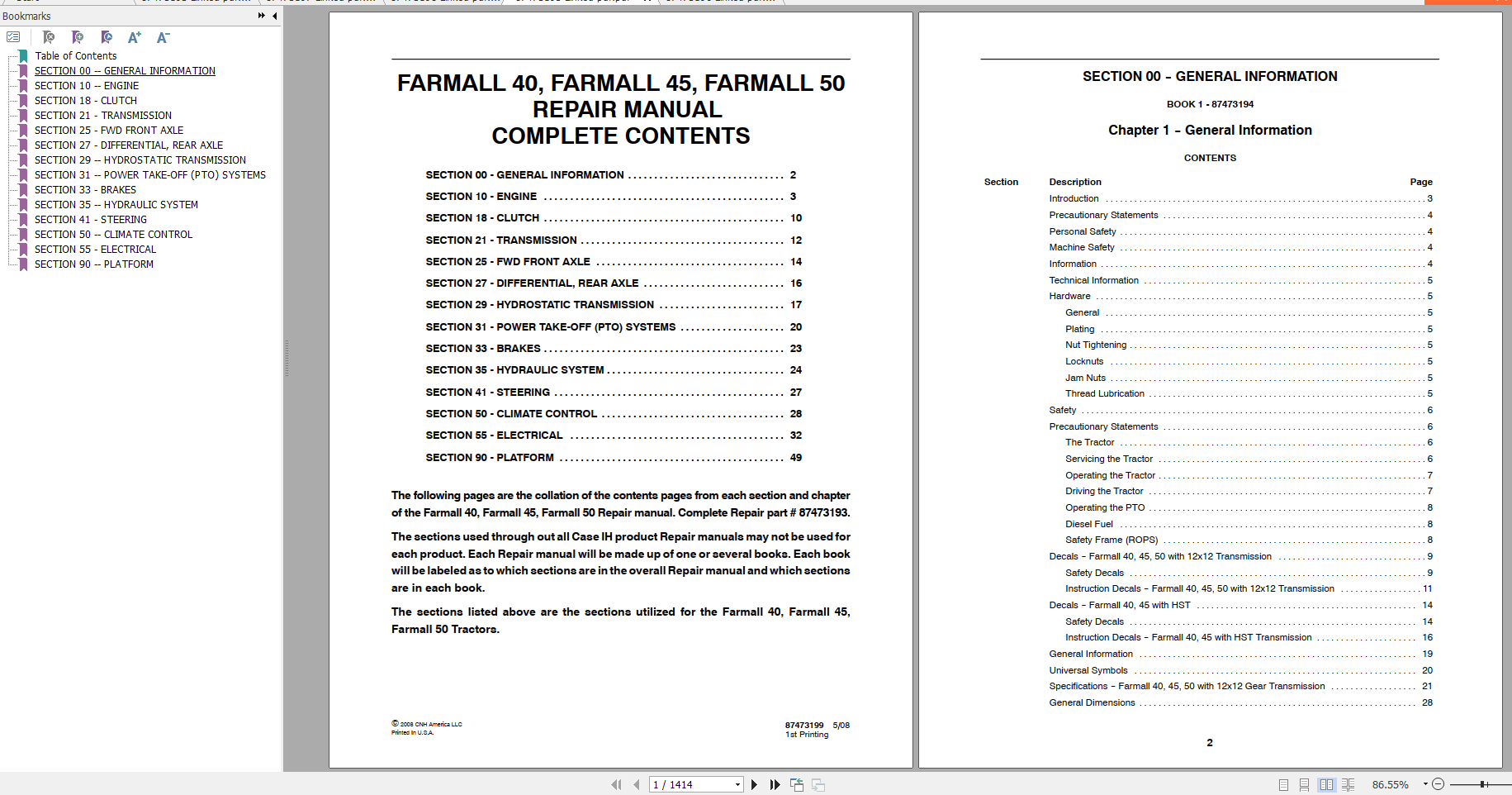 Case Tractor Farmall 40 45 50 Repair Manual 2