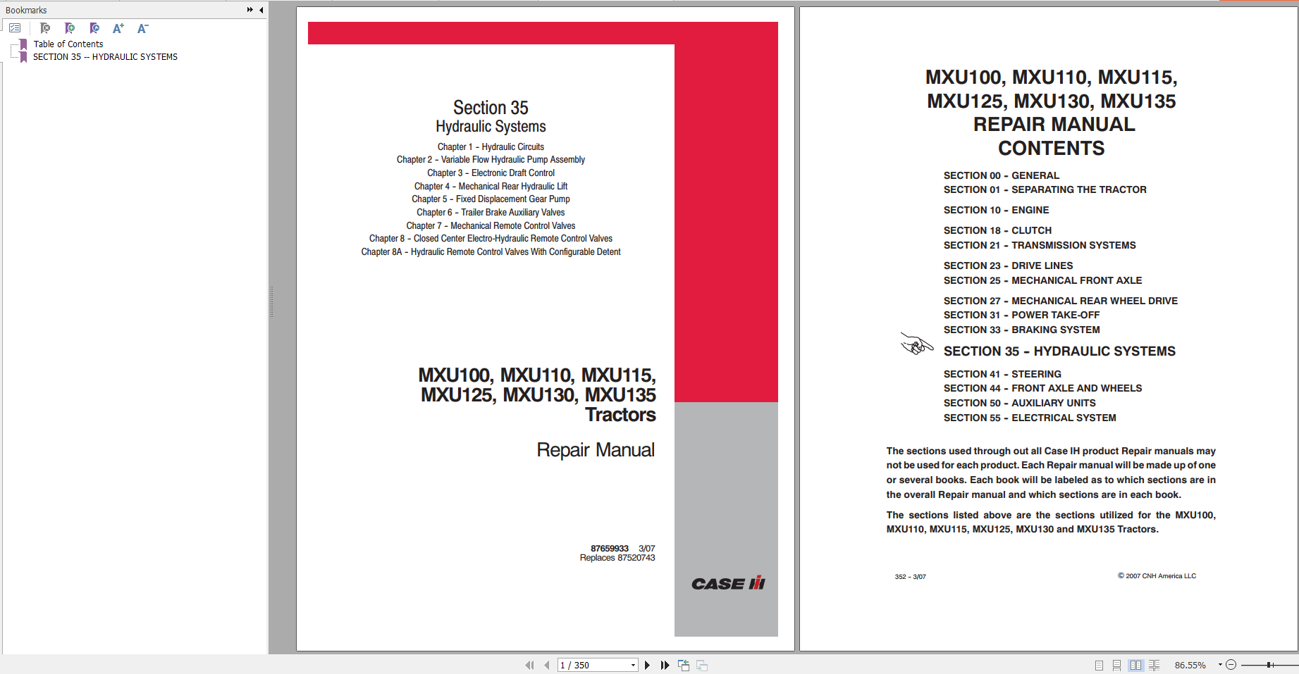 Case Tractor MXU 100 110 115 125 130 135 Repair Manual 4