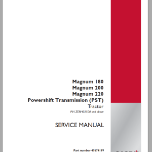 Case Tractor Magnum 180 200 220 PST Service Manual 1