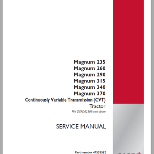 Case Tractor Magnum 235 260 290 315 340 370 CVT Service Manual 1