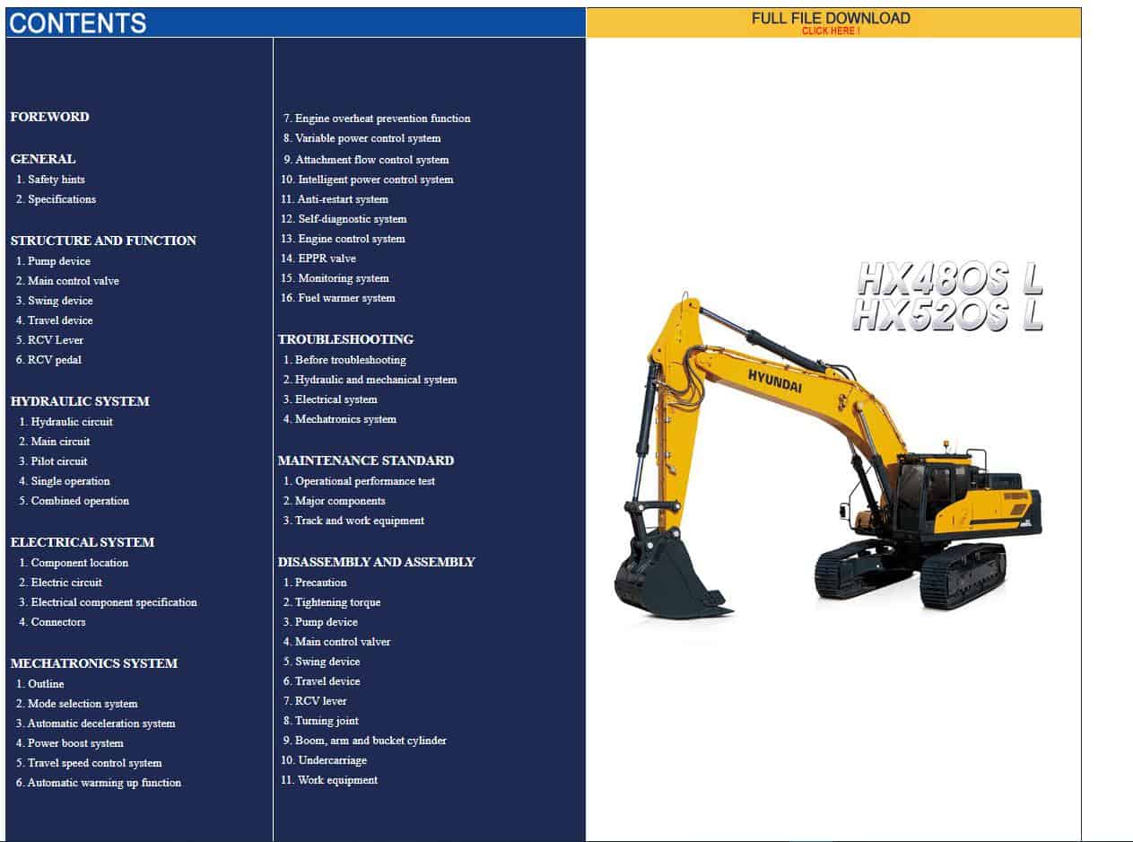 Hyundai CERES Heavy Equipment Service Manual 062020 Offline DVD7