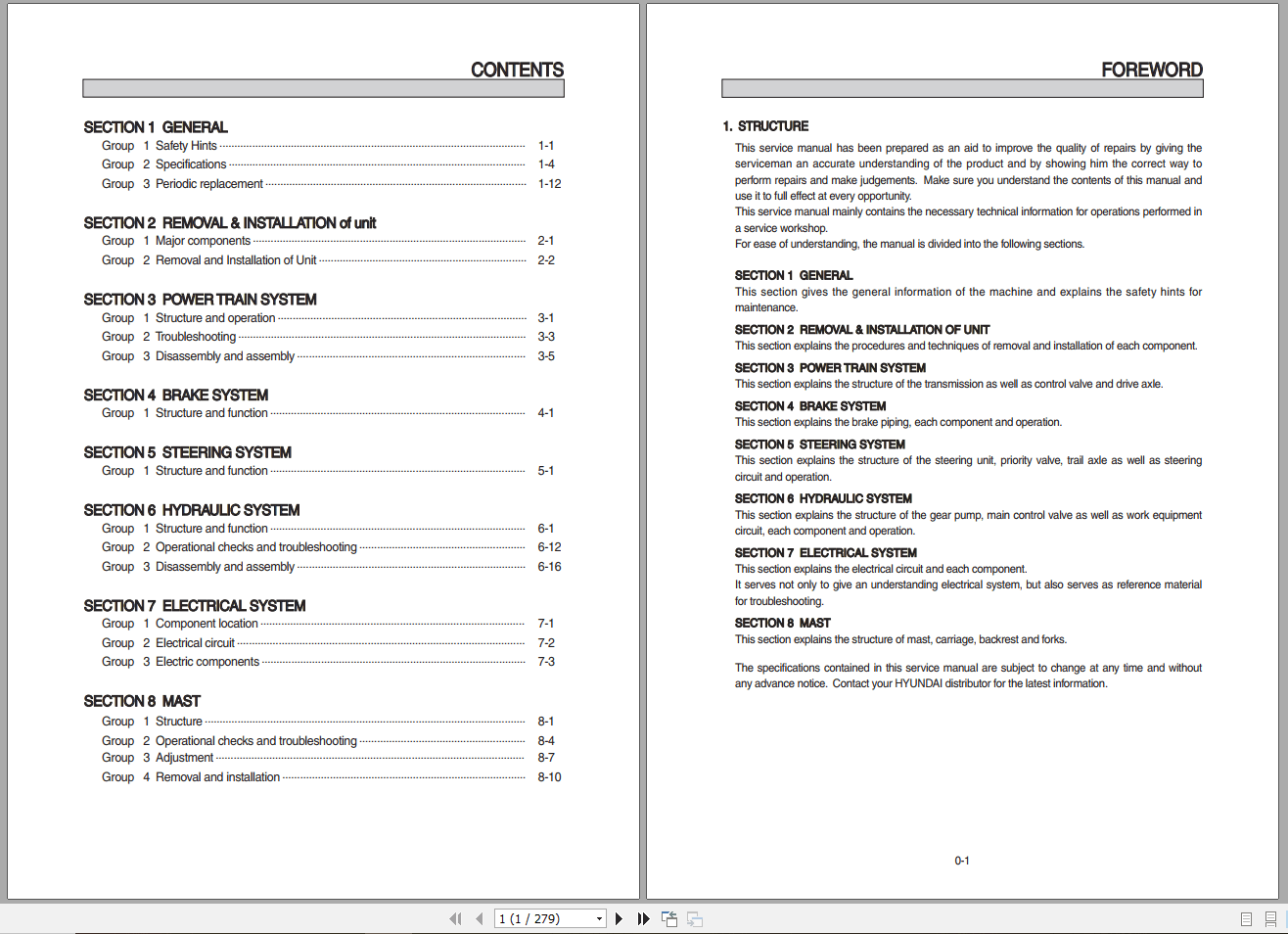 Hyundai Forklift Trucks Service Manual 11 1