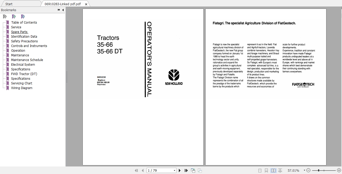 New Holland 35 66DT 06910283 Service Manual PDF 2