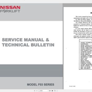 Nissan Forklift Internal Combustion F03 Series Service ManualEN 1