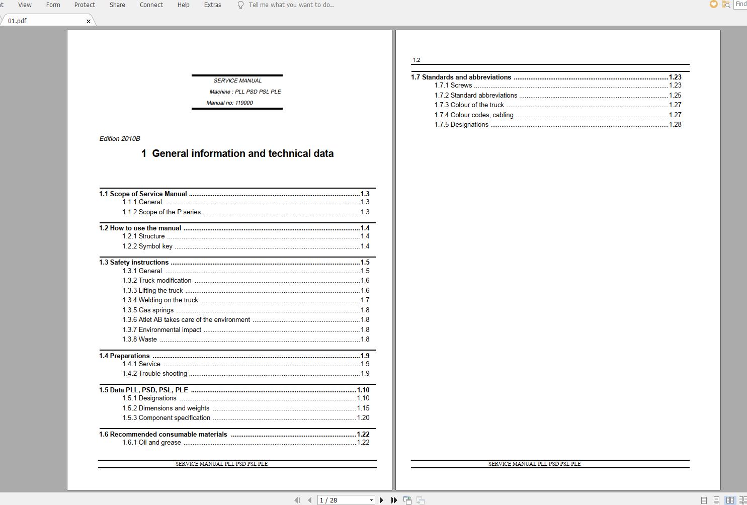 Nissan Forklift Warehouse PLL PSD PSL PLE 119000 110y Service ManualENDE 1
