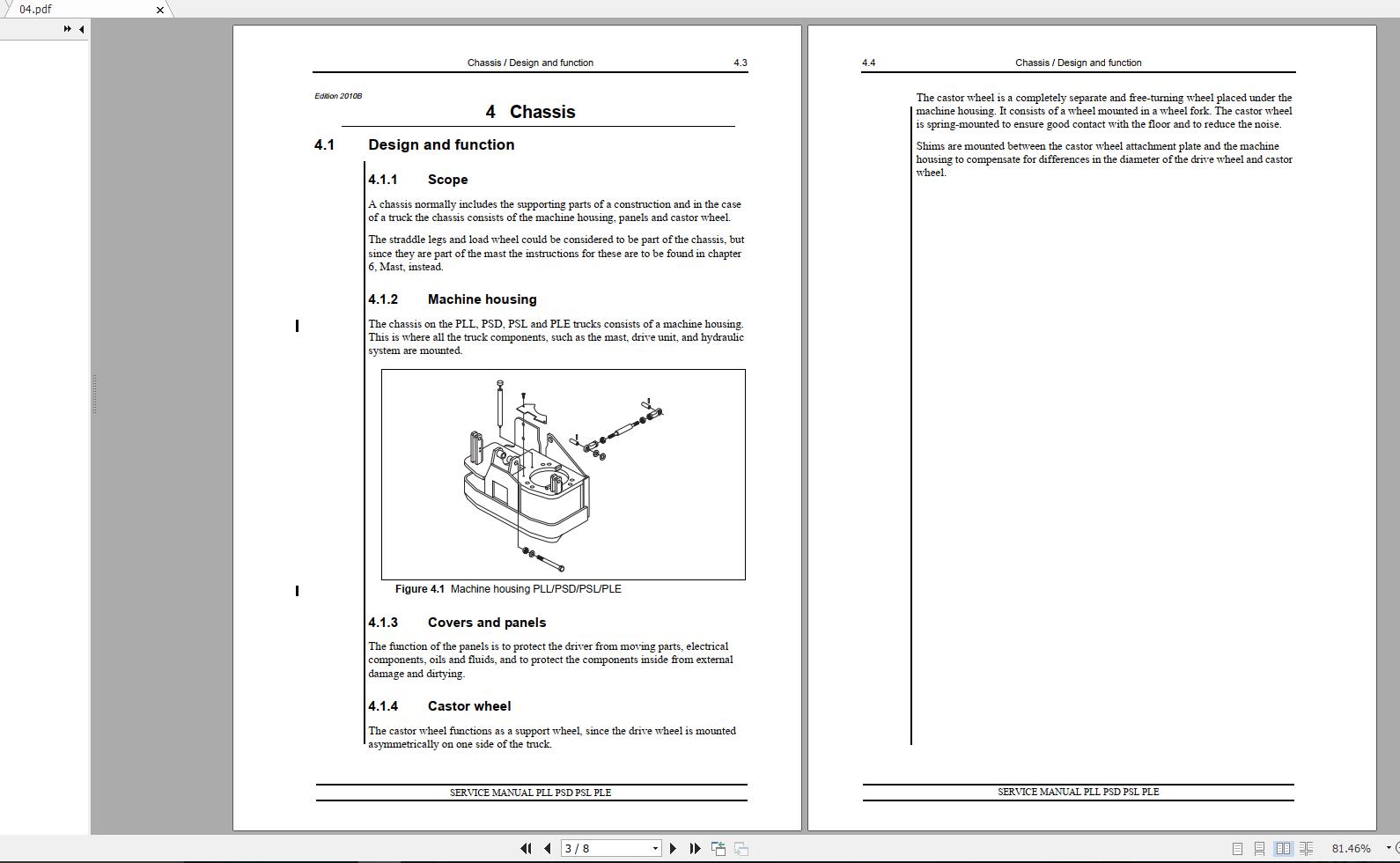 Nissan Forklift Warehouse PLL PSD PSL PLE 119000 110y Service ManualENDE 2