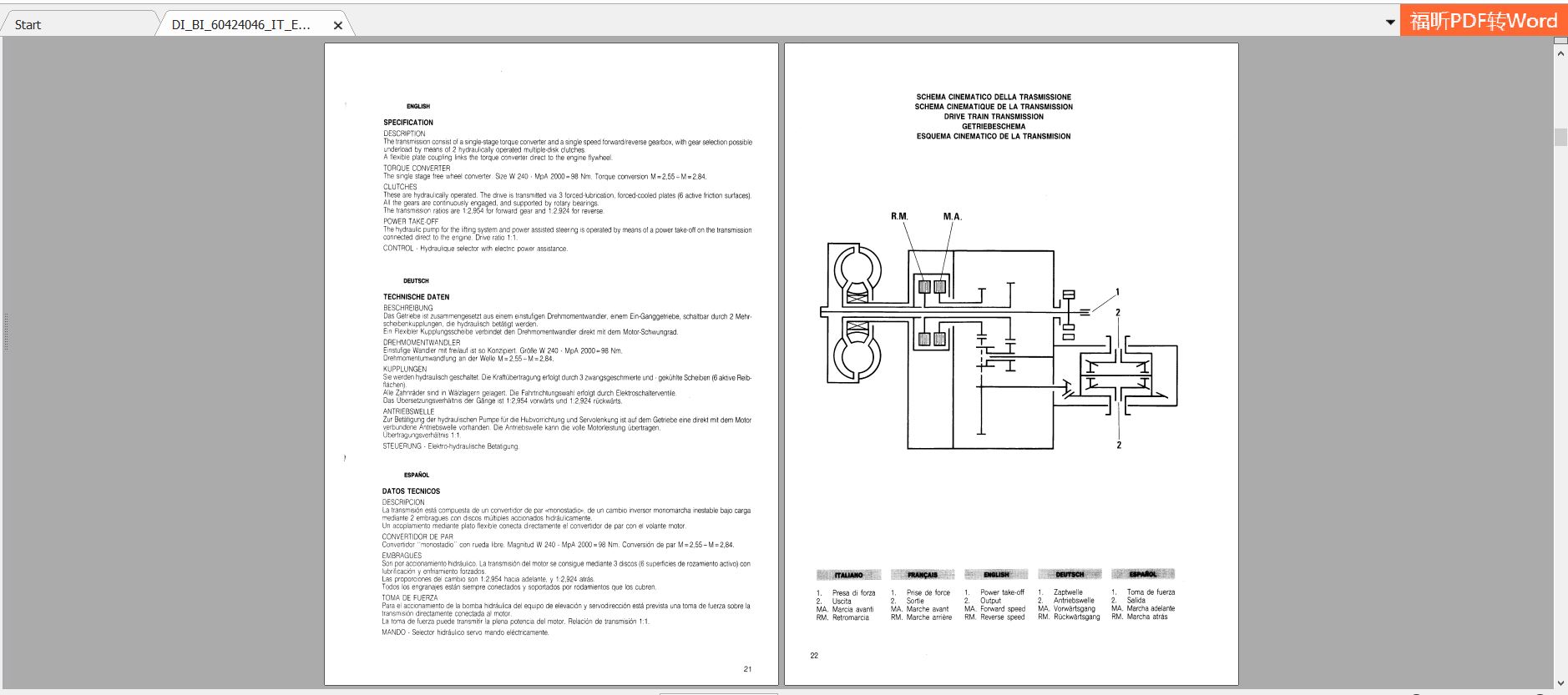 Pimespo Forklift Di12c Di15c Di20cl Di23 Bi12c Bi15c Bi20c Repair Manual 1 1