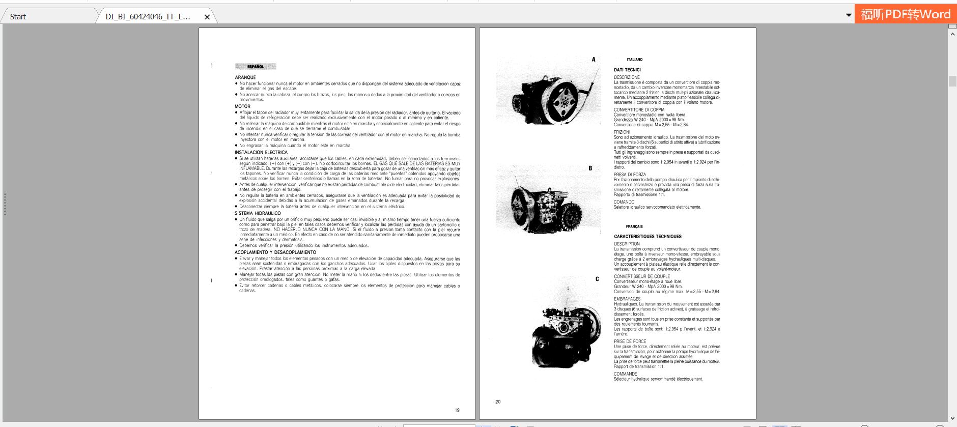 Pimespo Forklift Di12c Di15c Di20cl Di23 Bi12c Bi15c Bi20c Repair Manual 4