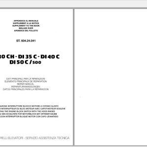 Pimespo Forklift Di30ch Di35c Di40c Di50c500 Repair Manual60424041 2