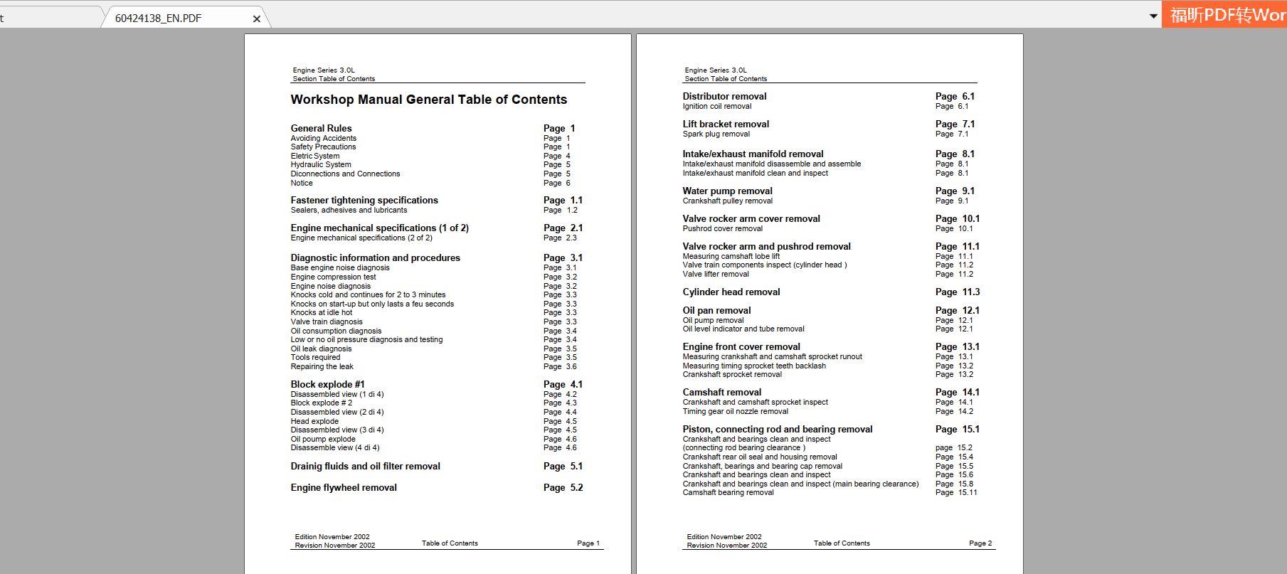 Pimespo Forklift Engine 30 L Repair Manual60424138 1
