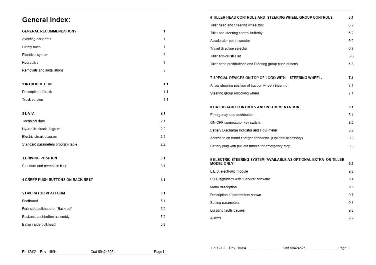 Pimespo Forklift Series 4516 F24516n00134 Service Manual60424526gb 2