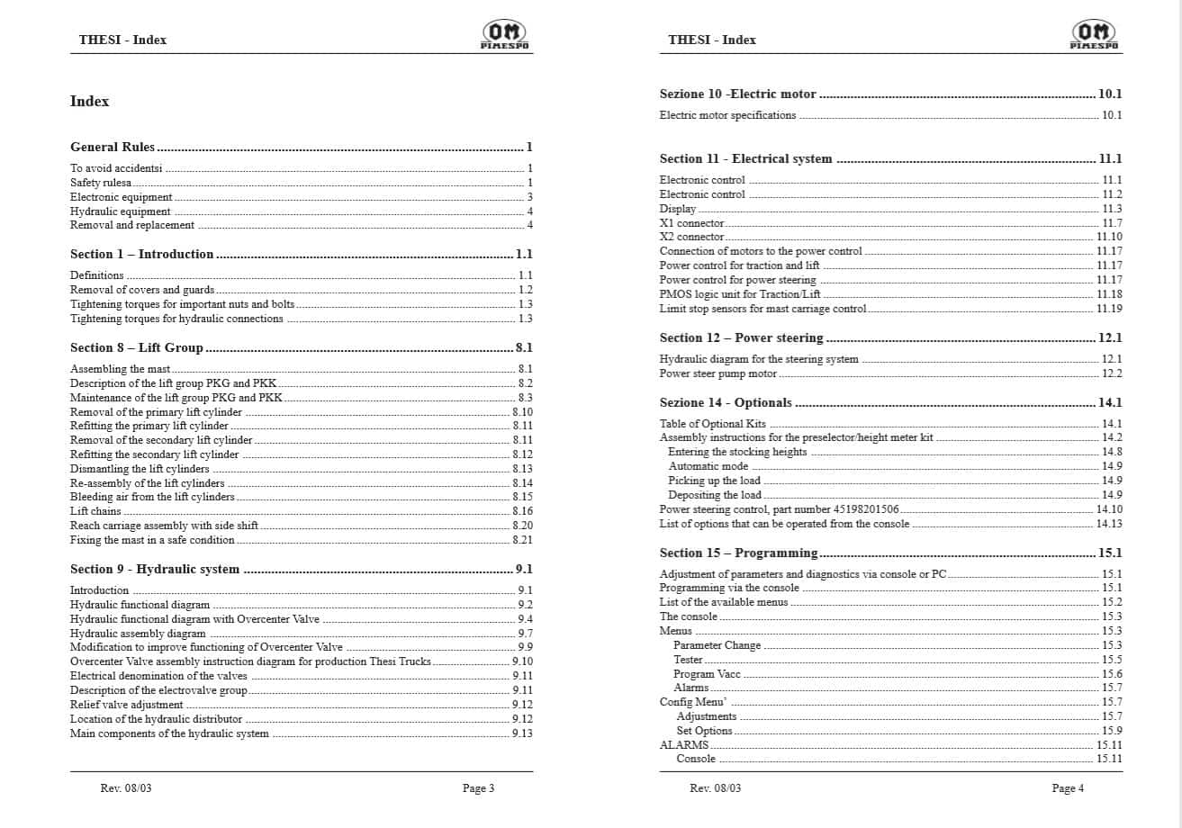 Pimespo Forklift Series 4519 Service Manual604203339 4