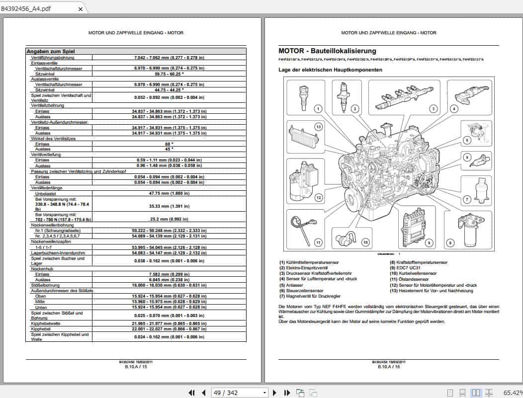 Steyr Engine Maintenance Manual84392456A4De 4