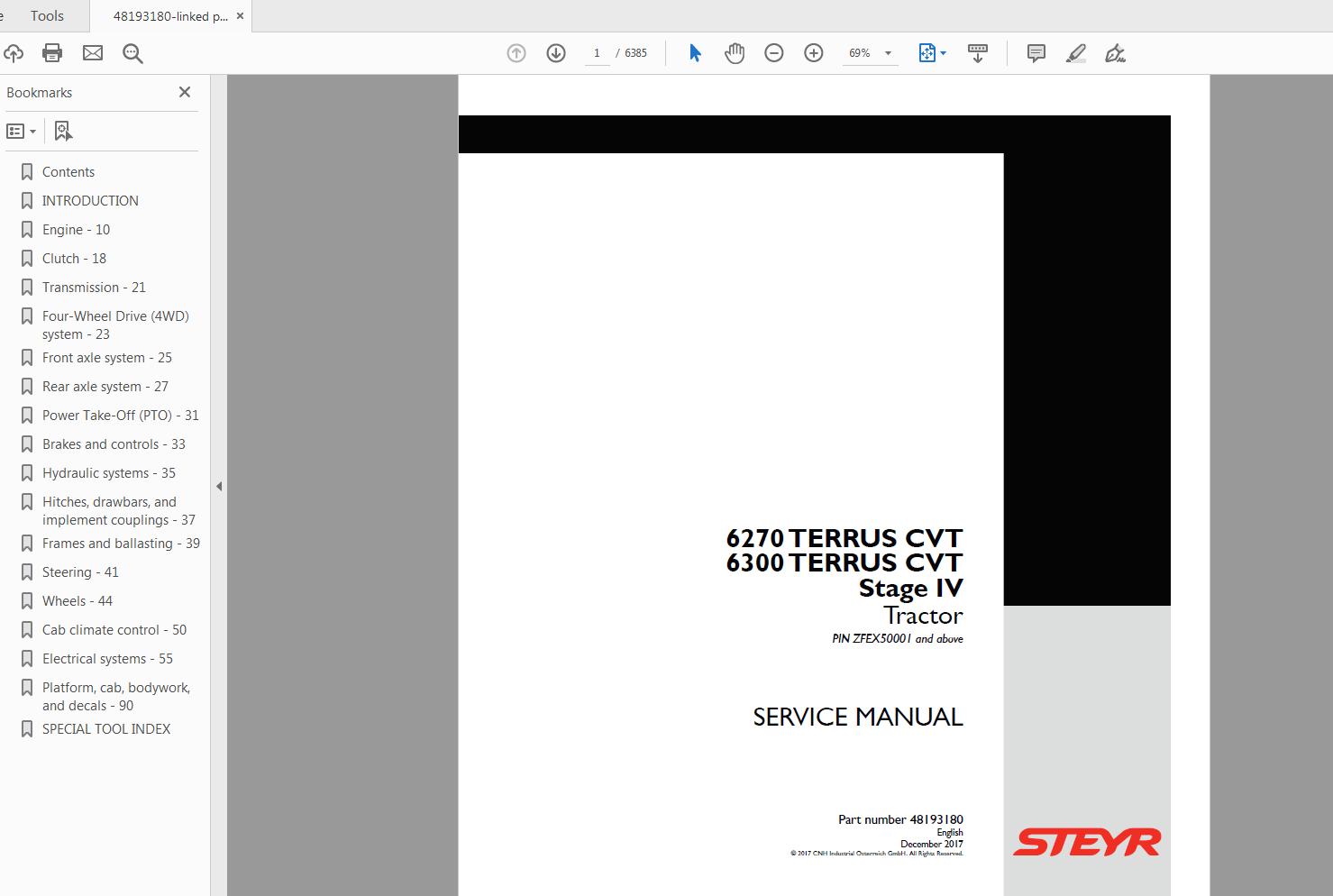 Steyr Tractor Agricultural Service Manual DVD1