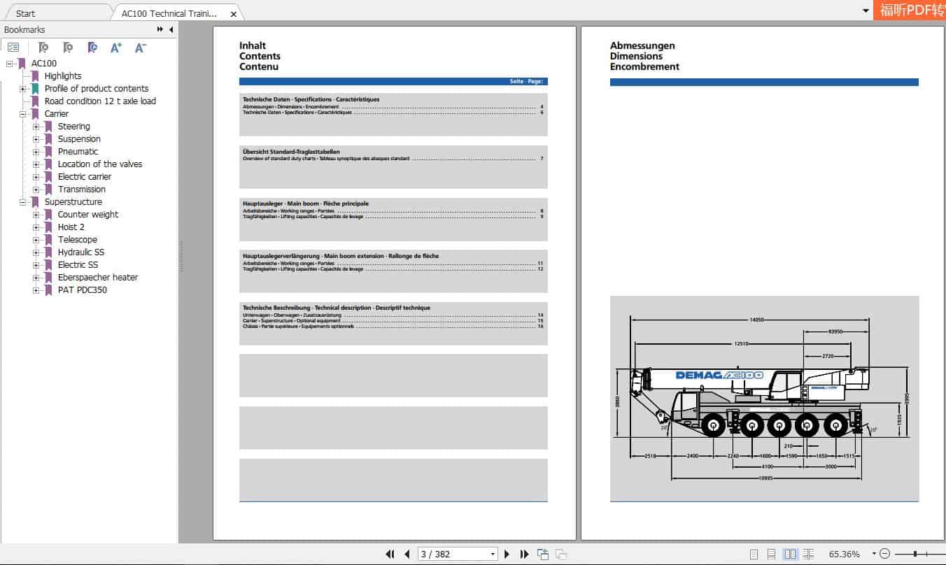 Terex Crane AC100 Technical Training Manual 2g0xms