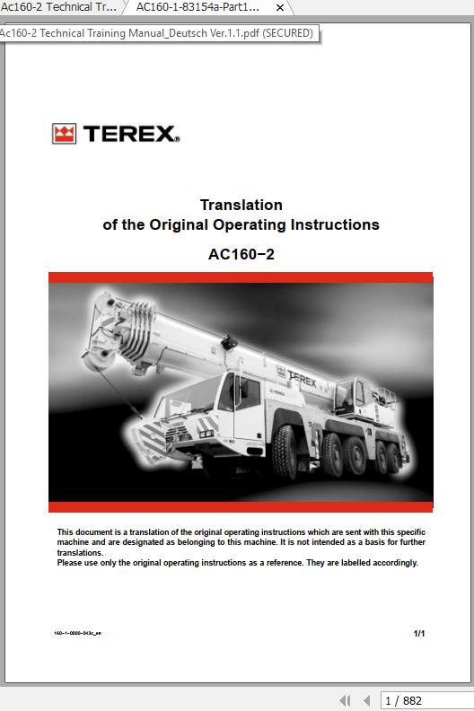 Terex Crane AC160 2 Operation Manual 1