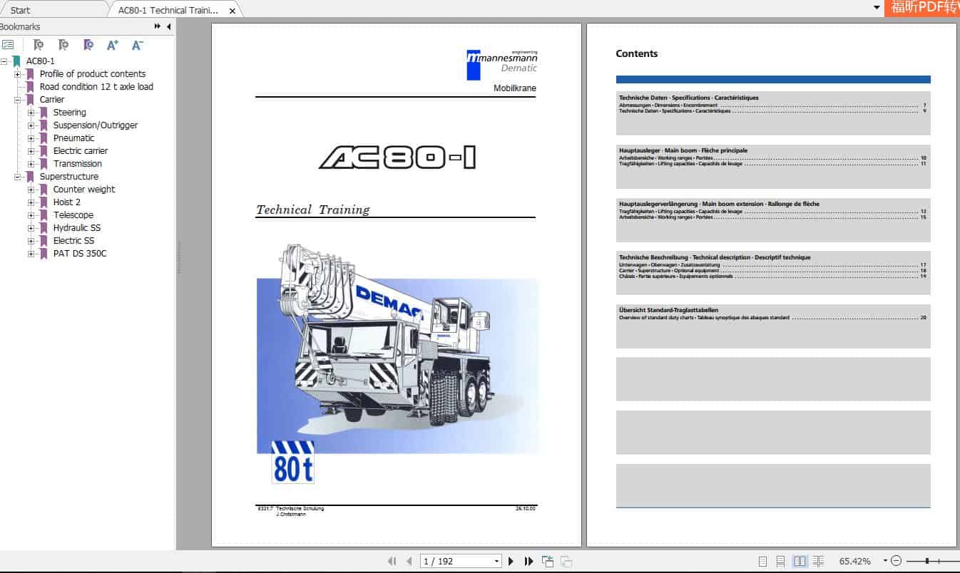 Terex Crane AC80 1 Technical Training Manual 2 1
