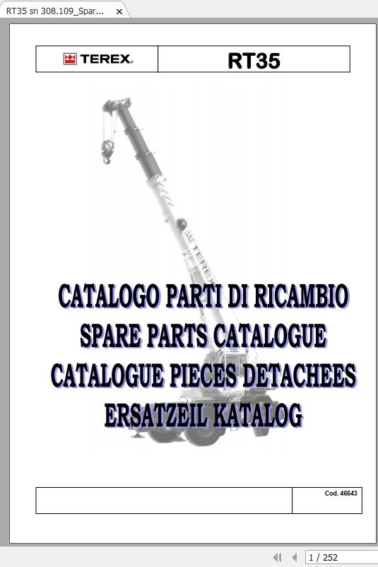 Terex Crane RT35 Spare Parts Catalogita 1