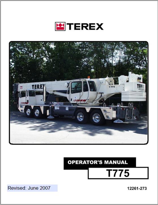 Terex Crane T775 Operation and Maintenance Manual15157 1