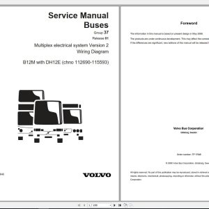 Volvo B12M Trucks Service Manual Buses Wiring Diagrams 1