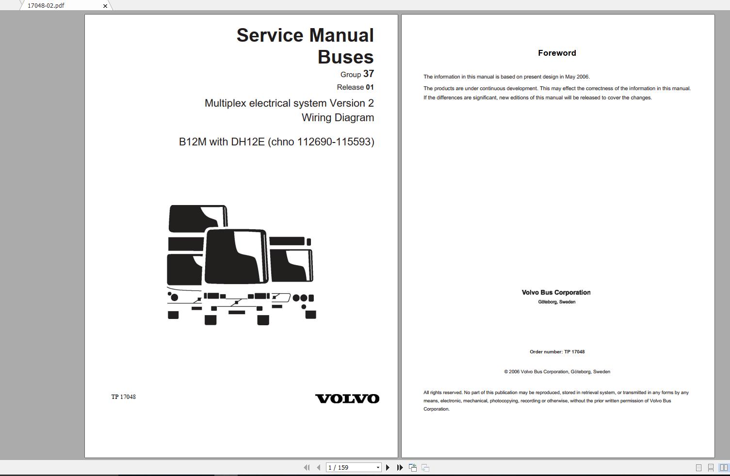 Volvo B12M Trucks Service Manual Buses Wiring Diagrams 1