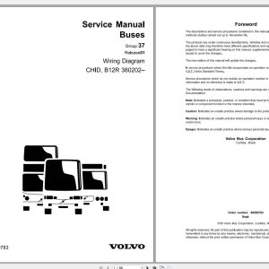 Volvo B12R Trucks Service Manual Buses Wiring Diagrams 1