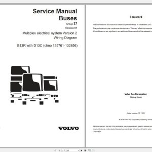 Volvo B13R Trucks Service Manual Buses Wiring Diagrams 1
