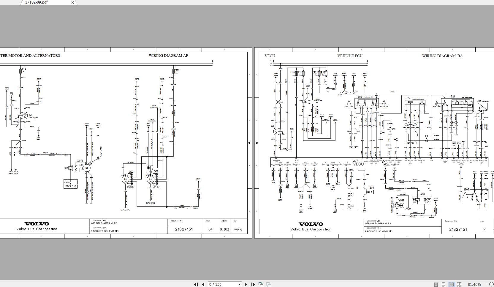 Volvo B13R Trucks Service Manual Buses Wiring Diagrams 2
