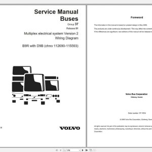 Volvo B9R Trucks Service Manual Buses Wiring Diagrams 1