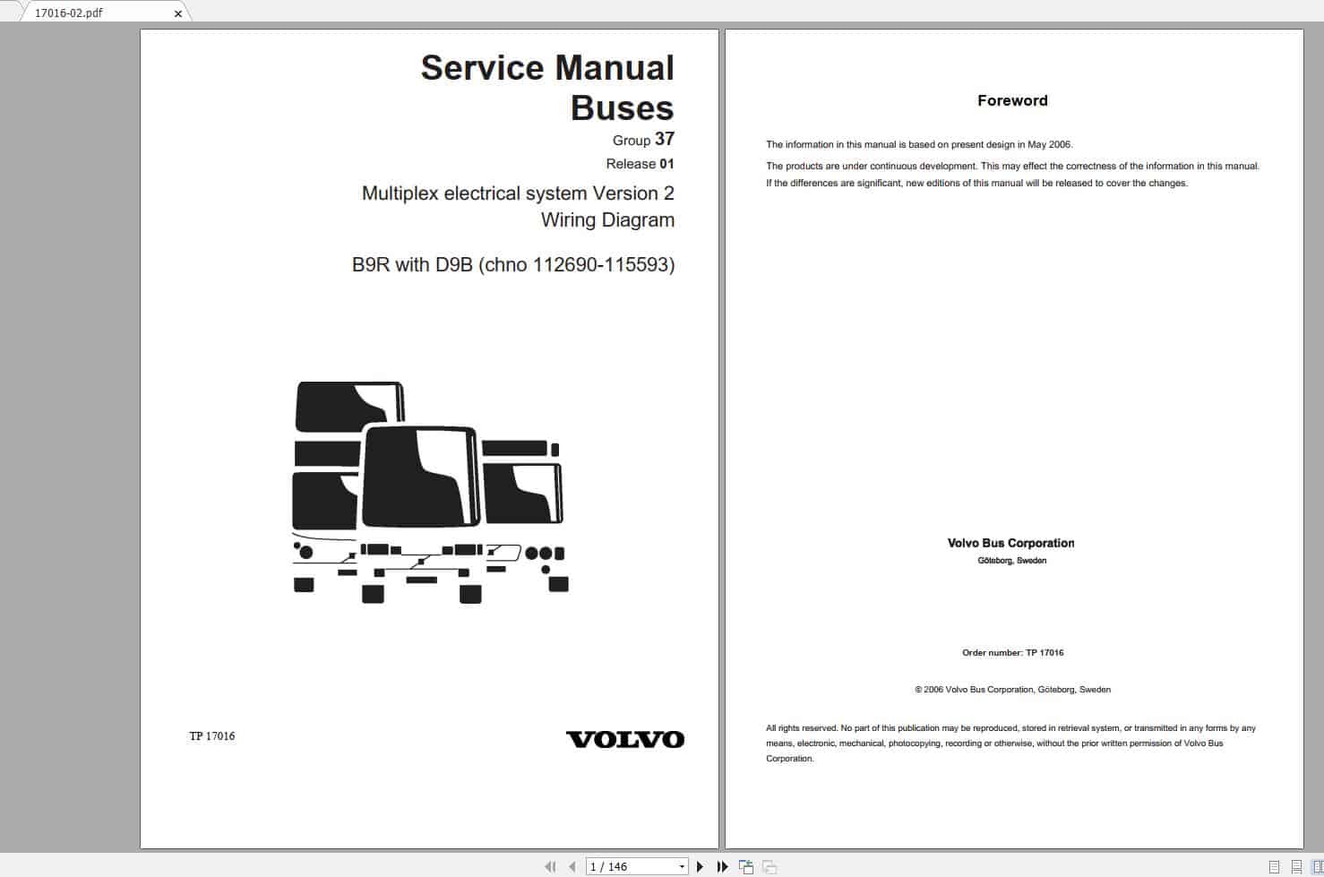 Volvo B9R Trucks Service Manual Buses Wiring Diagrams 1