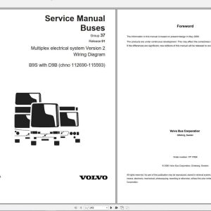 Volvo B9S Trucks Service Manual Buses Wiring Diagrams 1