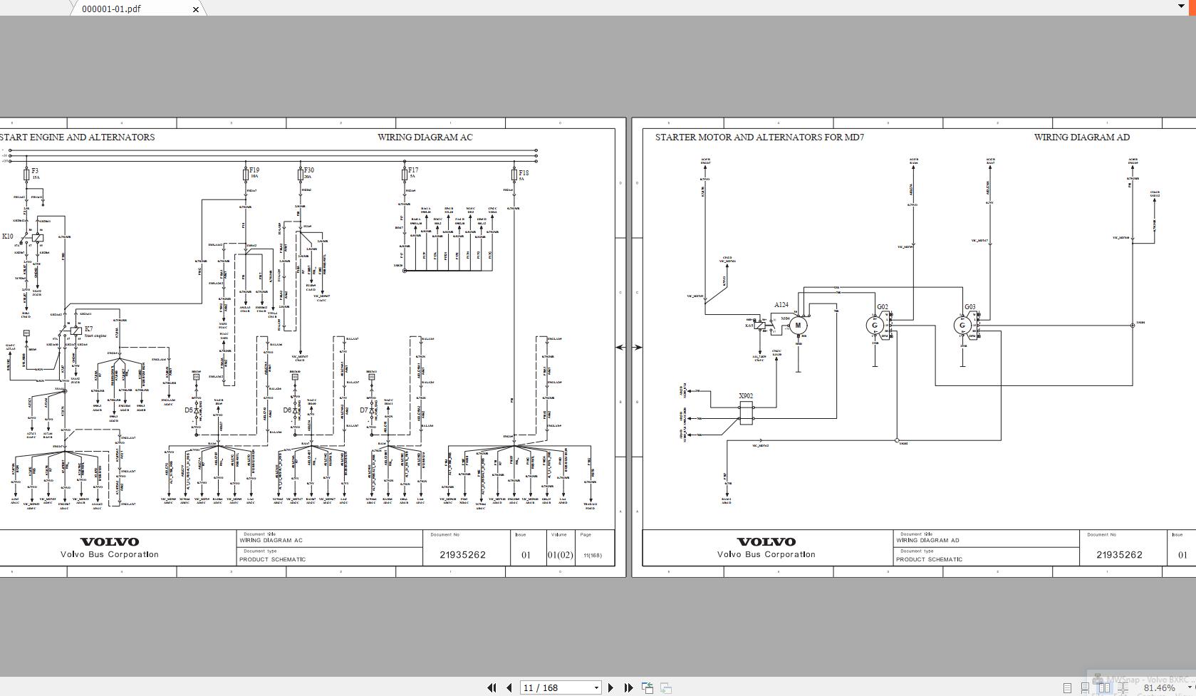 Volvo BXRC Trucks Service Manual Buses Wiring Diagrams 2