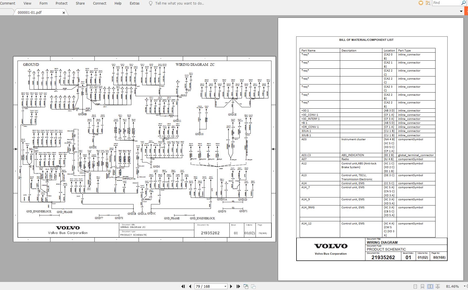 Volvo BXRC Trucks Service Manual Buses Wiring Diagrams 3
