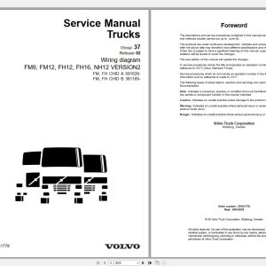 Volvo NH12 Trucks Service Manual Buses Wiring Diagrams 1