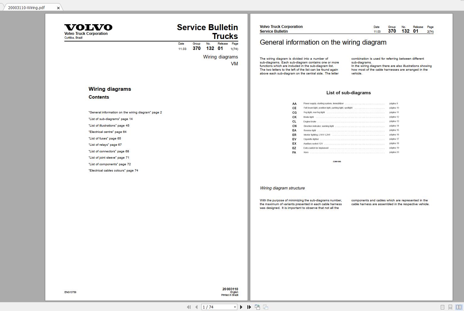 Volvo VM Trucks Service Manual Buses Wiring Diagrams 3
