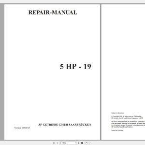 ZF Transmission 5HP19E Repair Manual 1