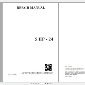 ZF Transmission 5HP24E Repair Manual 1