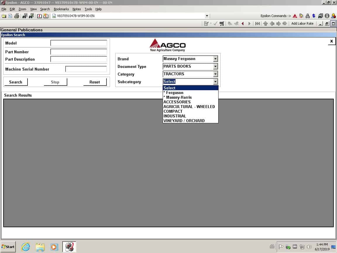 06 Select Sub CategoryAGCO AG Agricultural ALL Database NA Updated 012020