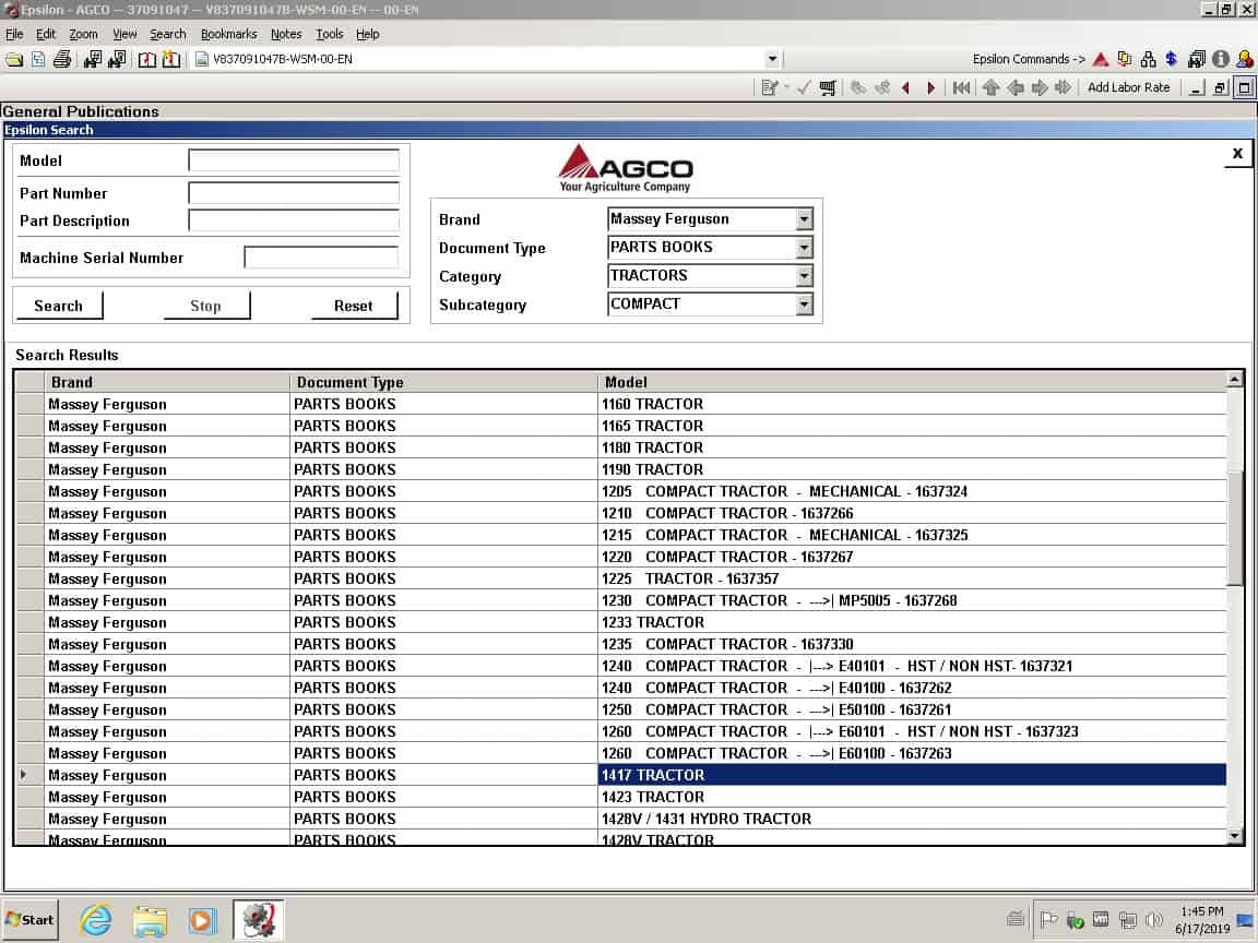 07 SelectModelAGCO AG Agricultural ALL Database NA Updated 012020