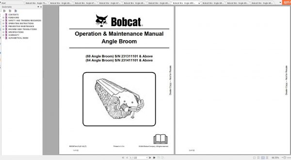 Bobcat Angle Broom Operation Maintenance Manuals 2