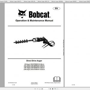 Bobcat Auger Operation Maintenance Manuals 1