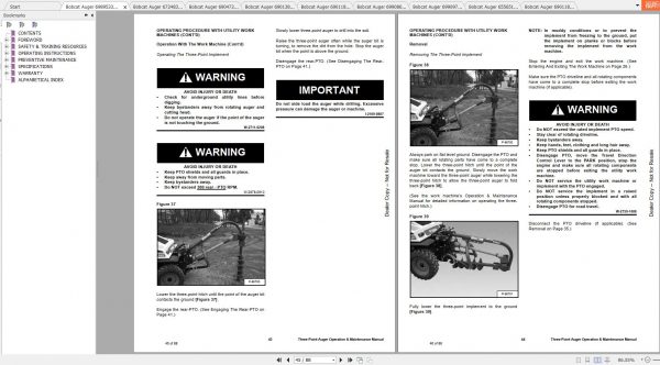 Bobcat Auger Operation Maintenance Manuals 4