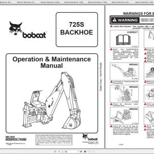 Bobcat Backhoe 406 835S Operation Maintenance Manuals 1
